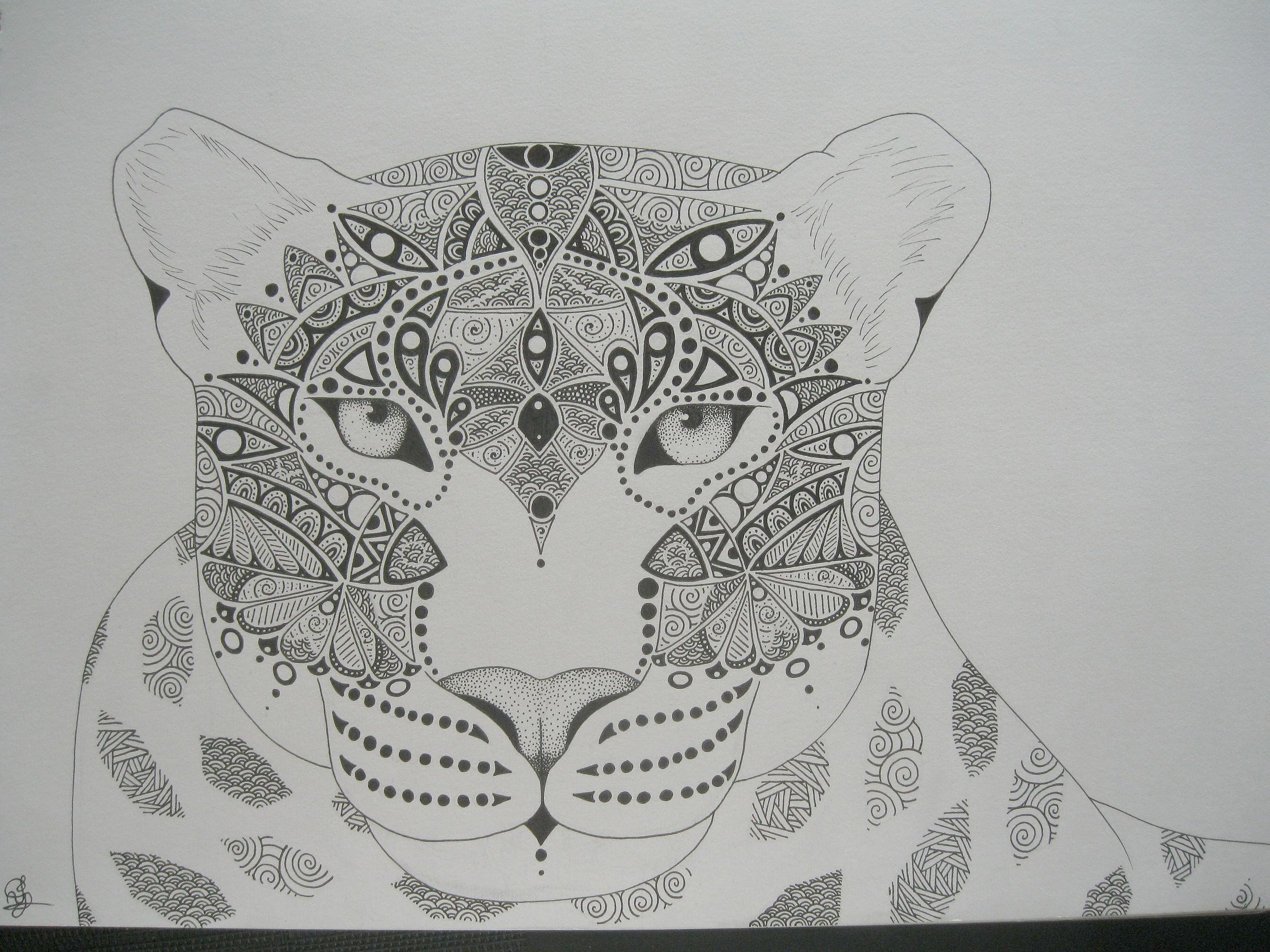 Leopard doodle art