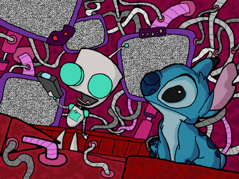 GIR and Stitch Watchin' TVs