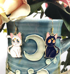 Moon Kitty Earrings