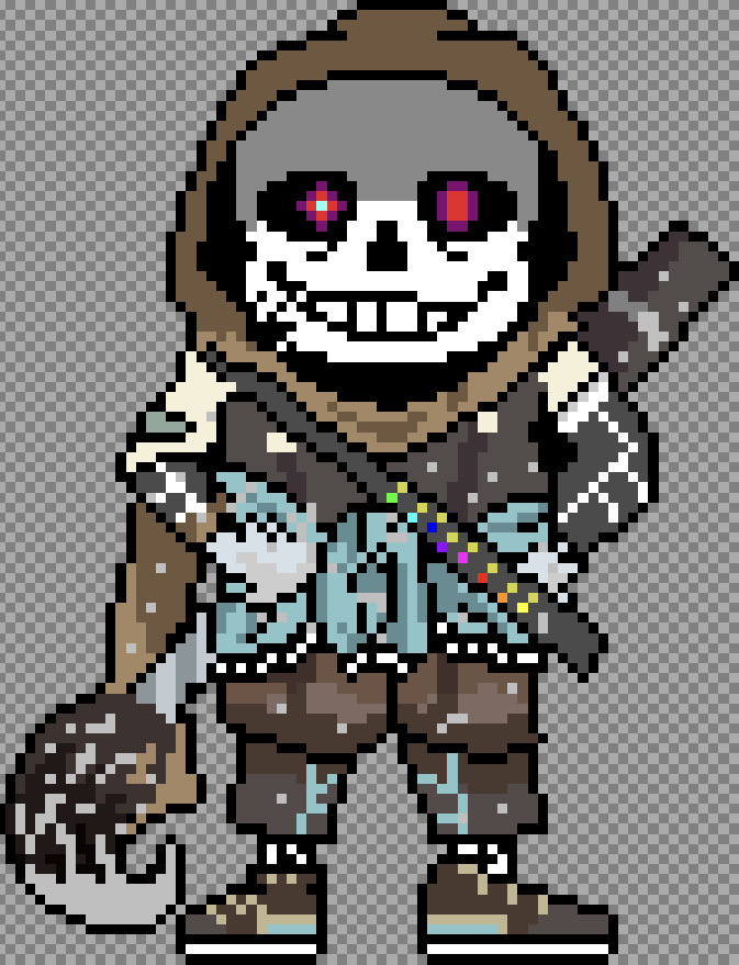 Dust sans colored battle sprite pixel art