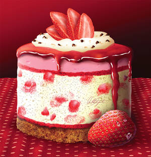 Deep Red Strawberry Cheesecake