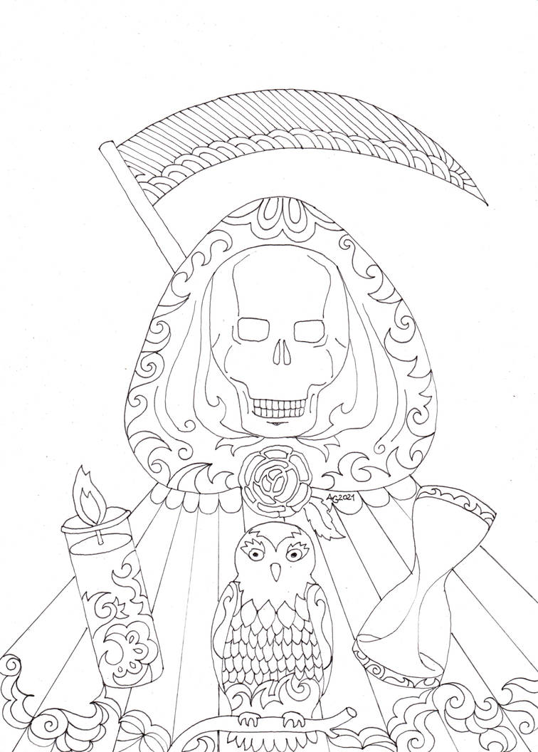 Santa Muerte colouring sheet by AndreaCavorta on DeviantArt