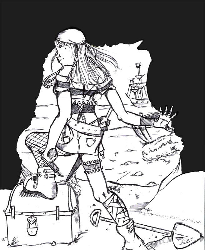 Pirate Girl 101 Lineart by BlackSandPiper on DeviantArt