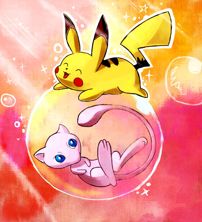 Mew and Pikachu by LazyAmphy on DeviantArt