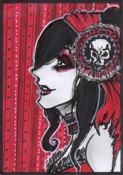 ACEO: #034 Skull Flower