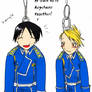 FMA keychains - Roy and Riza