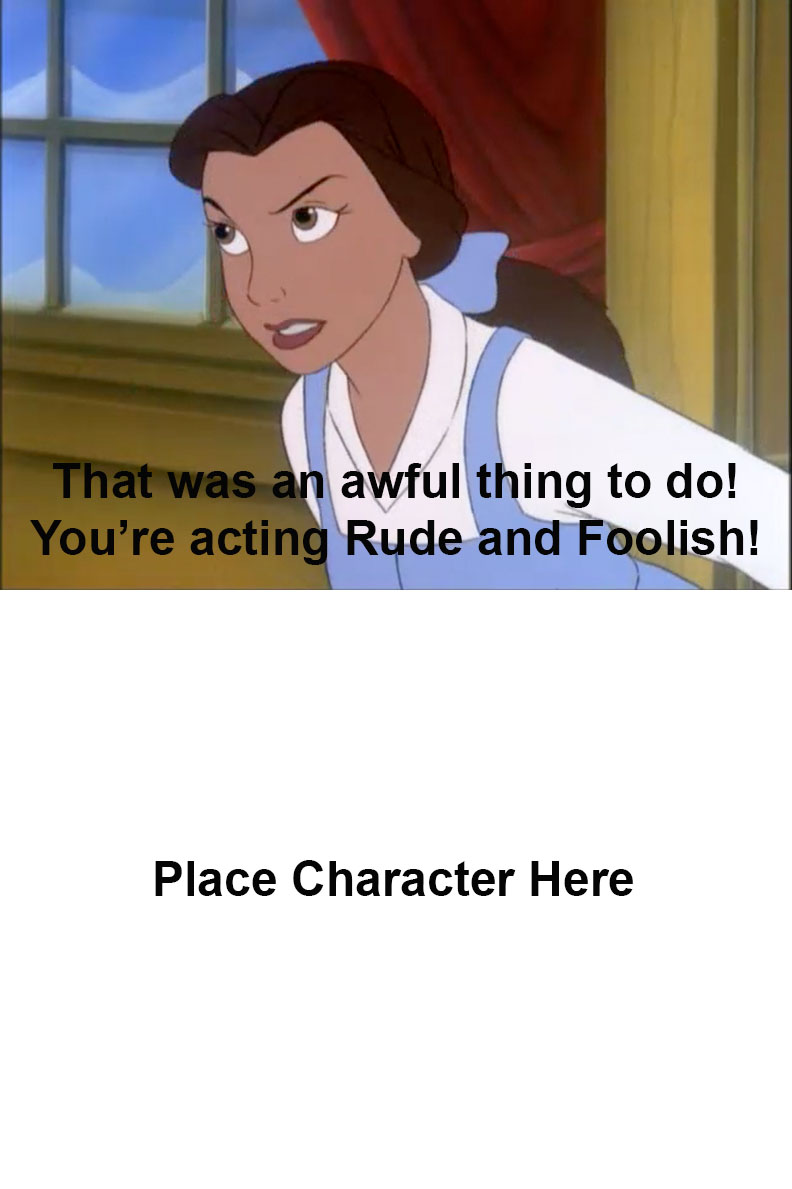 Belle's Angry at Who? meme