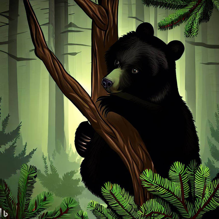 Black Bear In Tree By Uranimated18 On DeviantArt