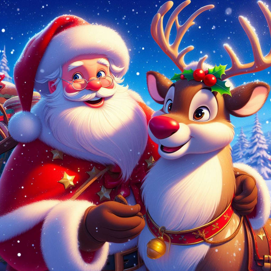 Santa and Rudolph by Uranimated18 on DeviantArt