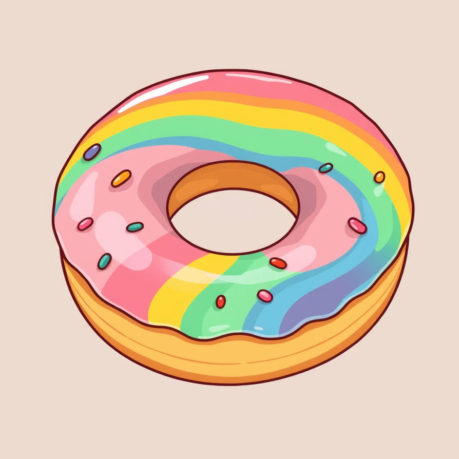 Donut with Rainbow Frosting