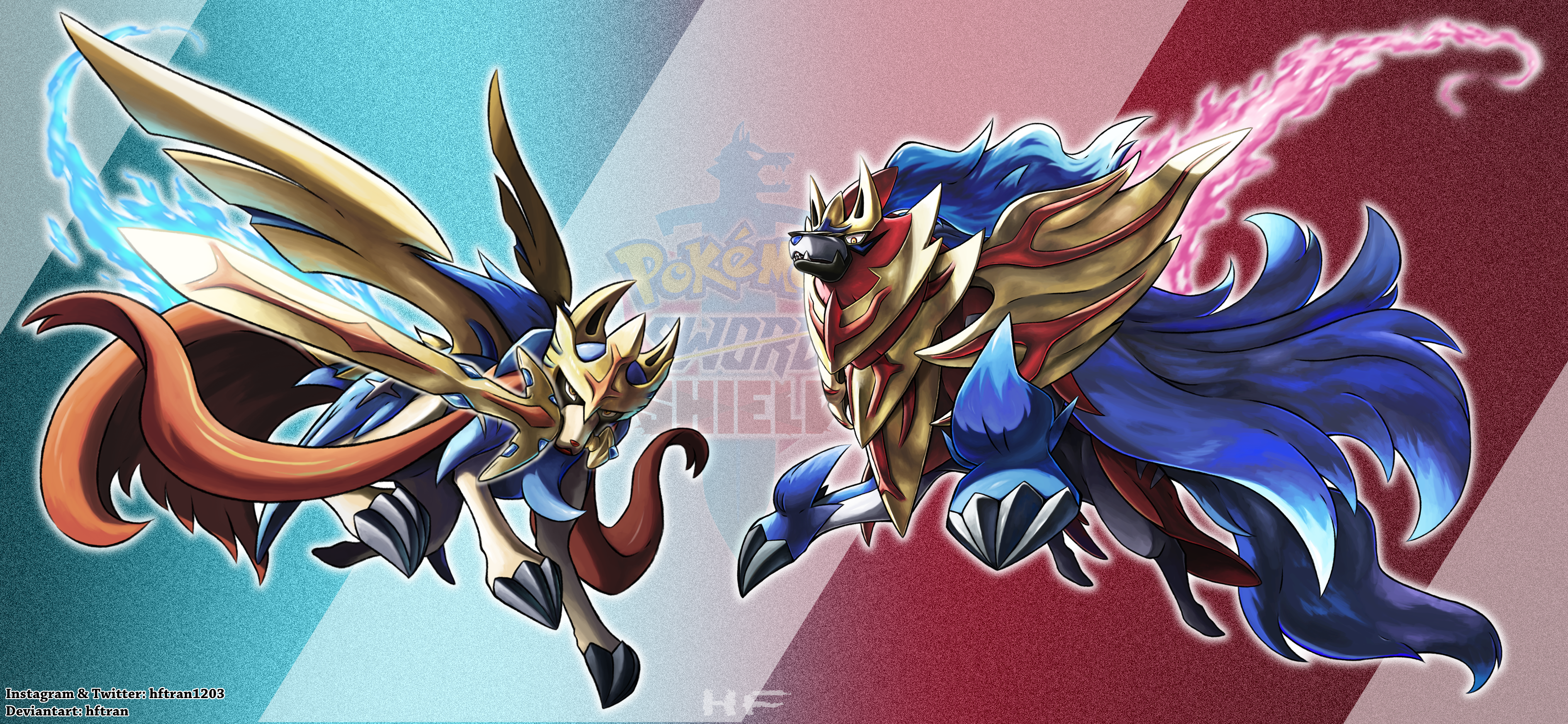 Zacian And Zamazenta!!! by KirbyArtist11 on DeviantArt