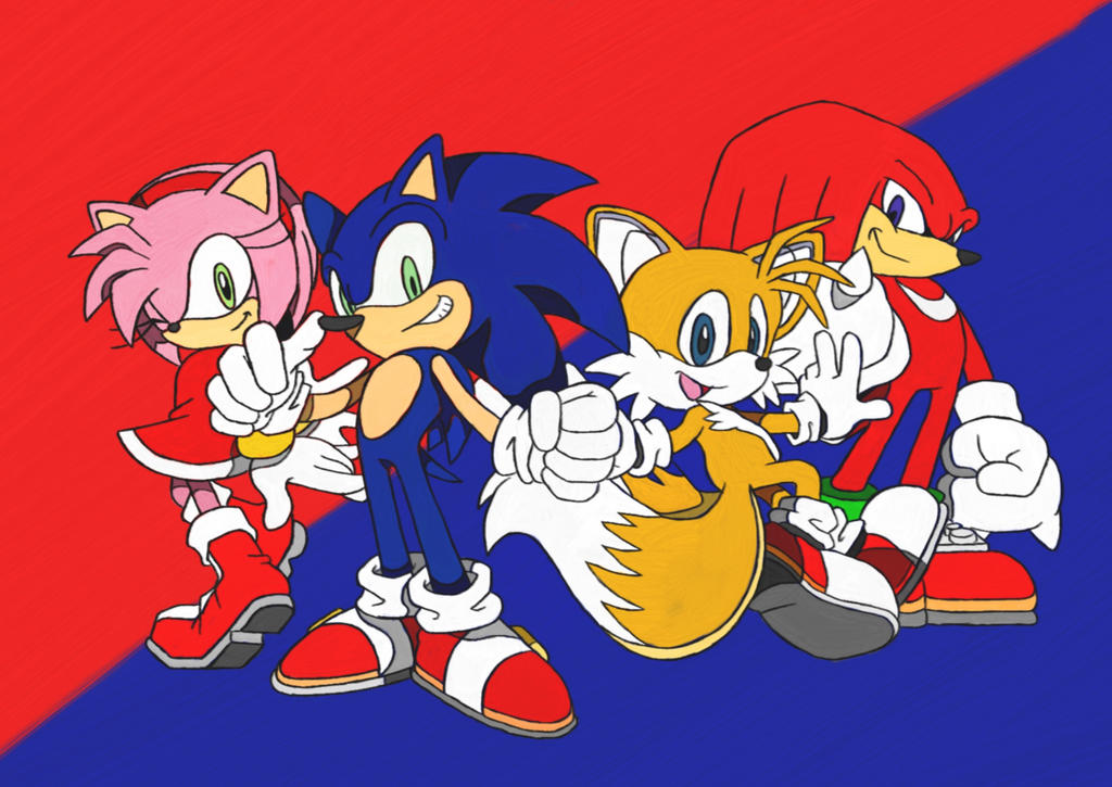 Amy, Sonic, Tails and Knuckles by ShayT21 on DeviantArt