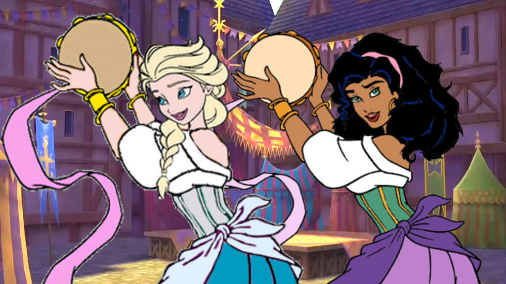 Elsa and Esmeralda Performing by JakeyFrolloGothel on DeviantArt