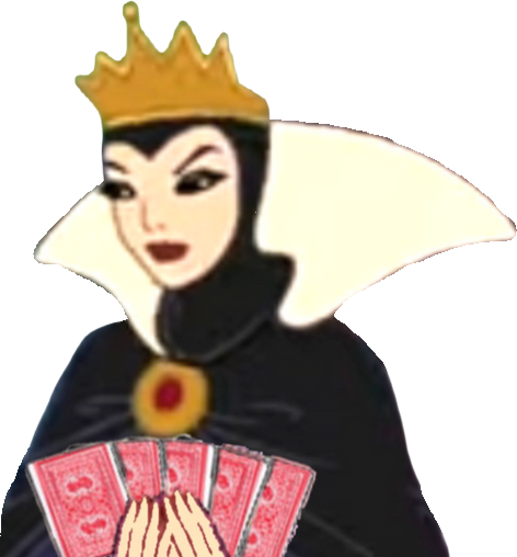 Evil Queen with Playing Cards PNG by JakeyFrolloGothel on DeviantArt