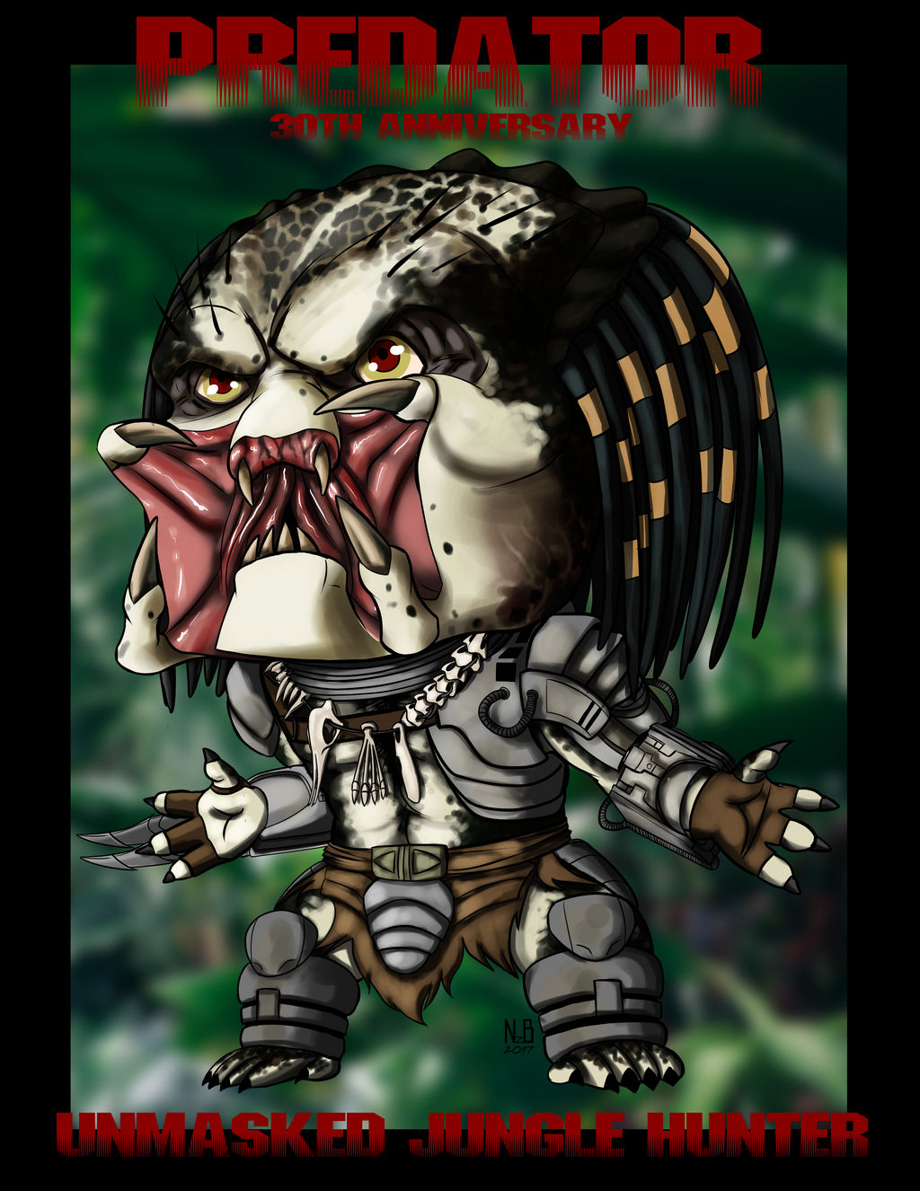 Predator 30th Anniversary Unmasked Predator Chibi by ConstantScribbles ...