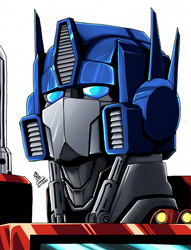 Optimus Prime Headshot colors