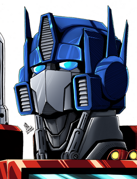 Optimus Prime Headshot colors