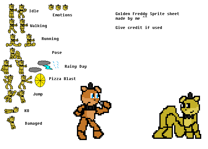 Golden Freddy Sprite sheet by SuperMarcoToad64 on DeviantArt