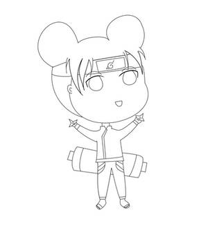 Chibi Tenten: Lineart