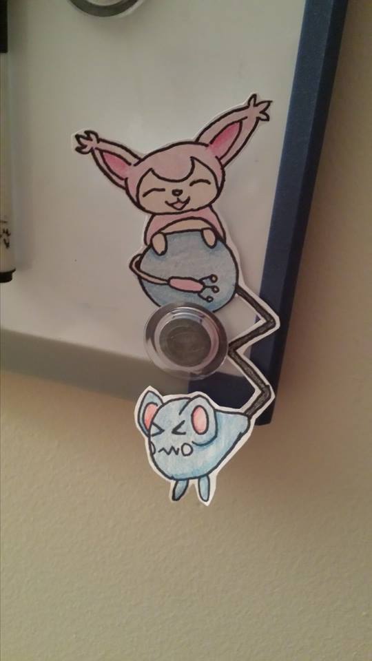 Skitty And Azurill Paperchild On My Whiteboard