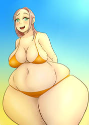 Fatty on the beach