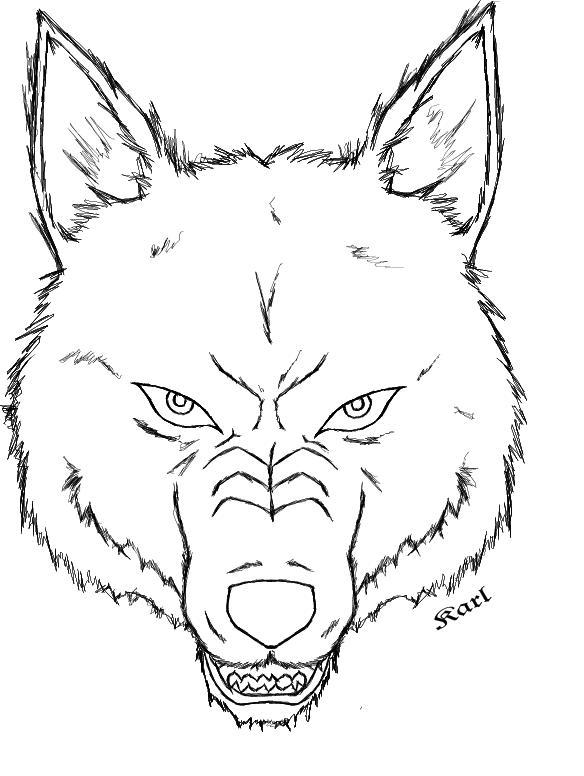 Wolf Head Outline by Dark-Rikimaru on DeviantArt