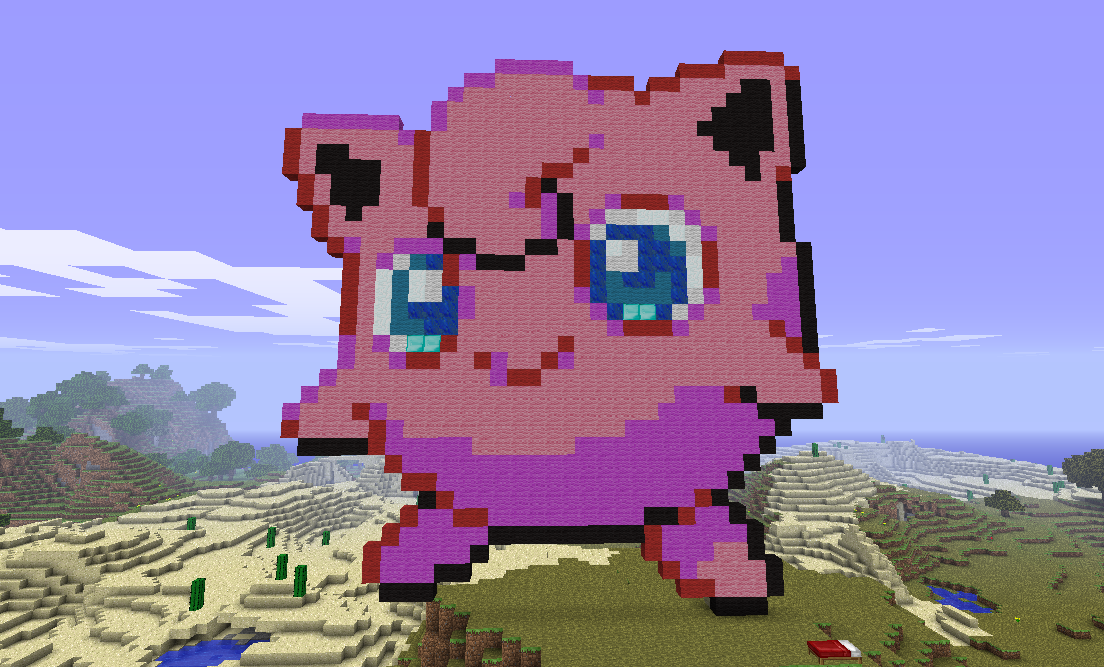 Jigglypuff Minecraft Pixel Art. 