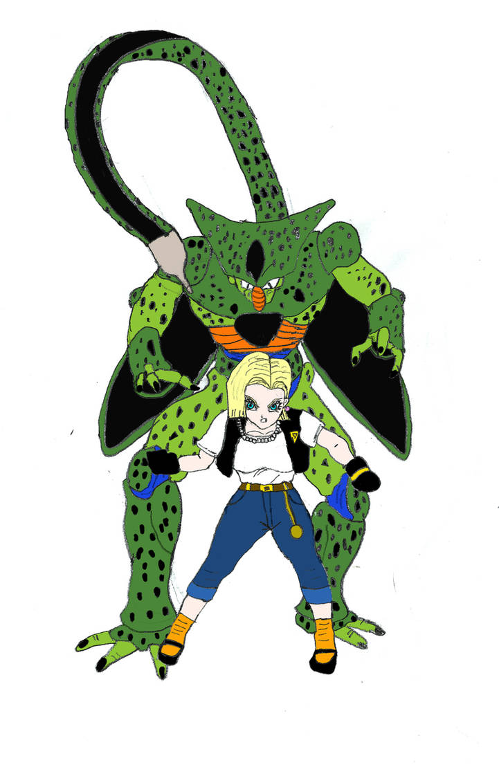 Imperfect Cell absorbs Android 18 by Bartz45 on DeviantArt
