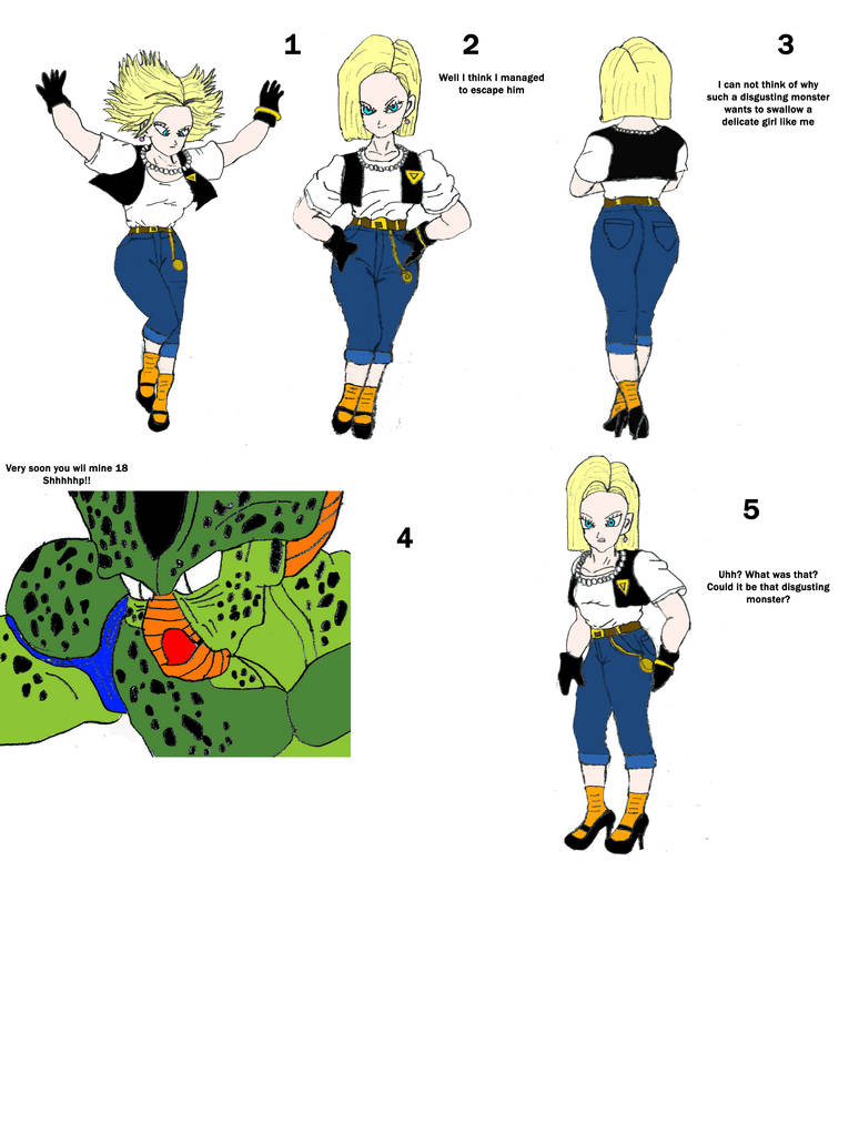 Imperfect Cell Absorbs Android 18 Part 1 by Bartz45 on DeviantArt