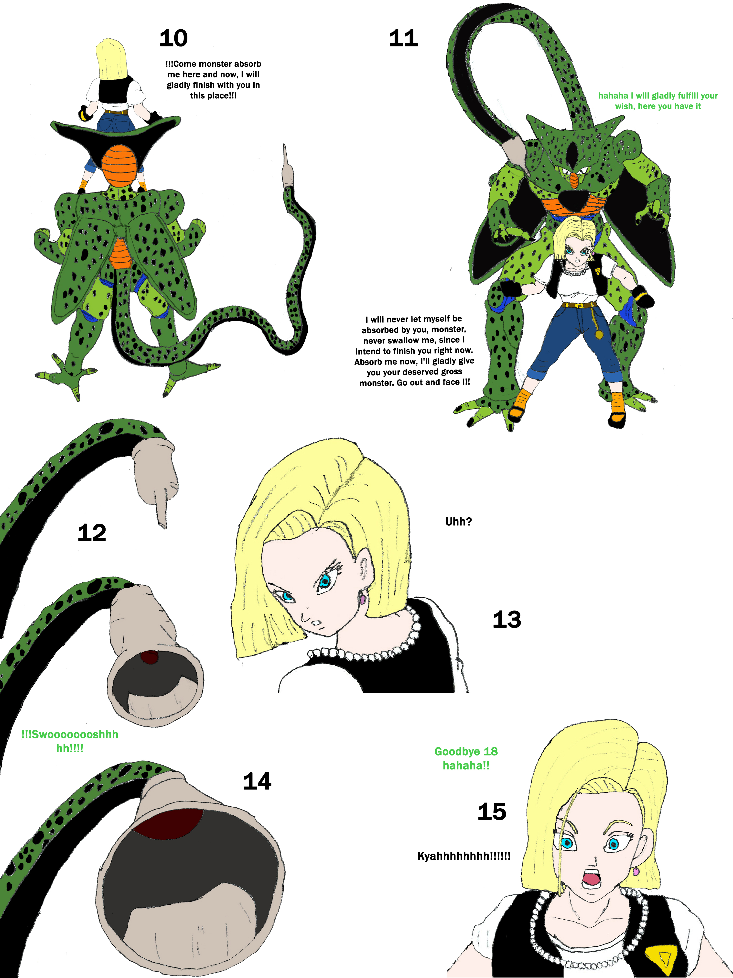 Imperfect Cell Absorbs Android 18 Part 3 by Bartz45 on DeviantArt
