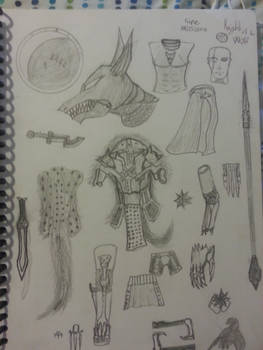 wolf armor with roman armor underneath sketch