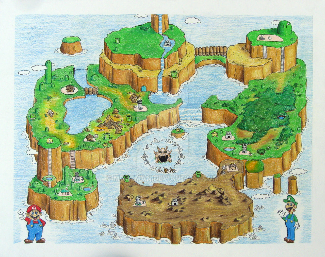 Mario Map Deviantart Super Mario World by mbatman on DeviantArt