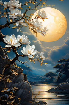 Magnolias-and-a-moonscape