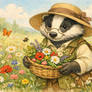 Badger Botanist in a lush summery meadow WWA 18/7