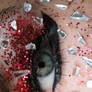 Eye red glitter and glass 5