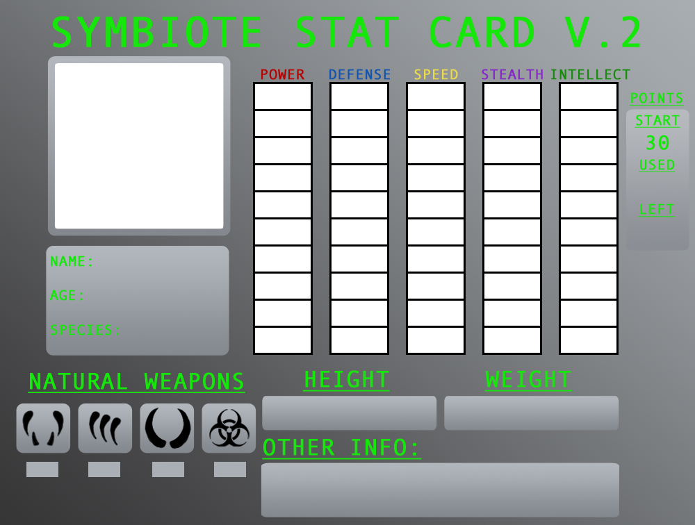 Symbiote Stat Card V.2