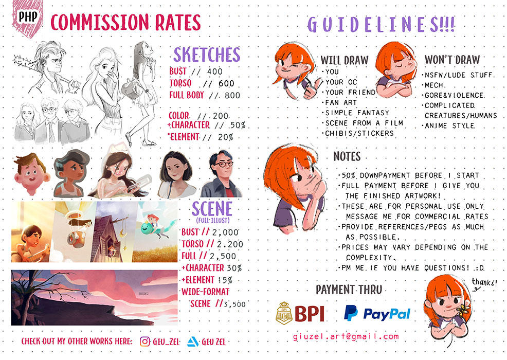 Commission Rates Drawing Ph ART COMMISSION RATES! by Giuzel on DeviantArt