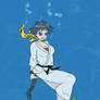 Makoto from Street Fighter in Underwater Peril