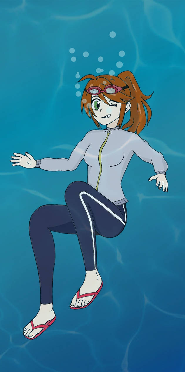 Swimmer girl underwater clothed by LusDelmare on DeviantArt