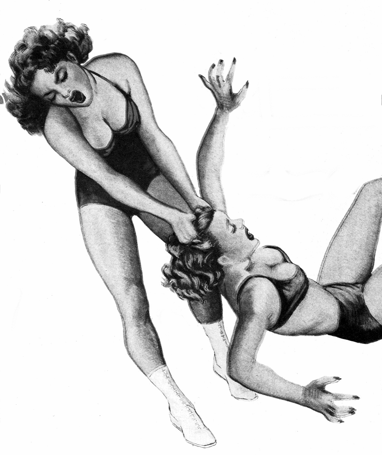 Vintage Wrestling Hairpull