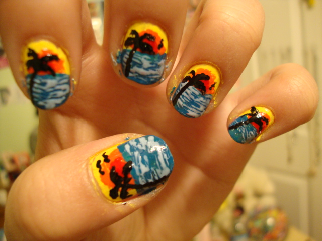 sunset nails