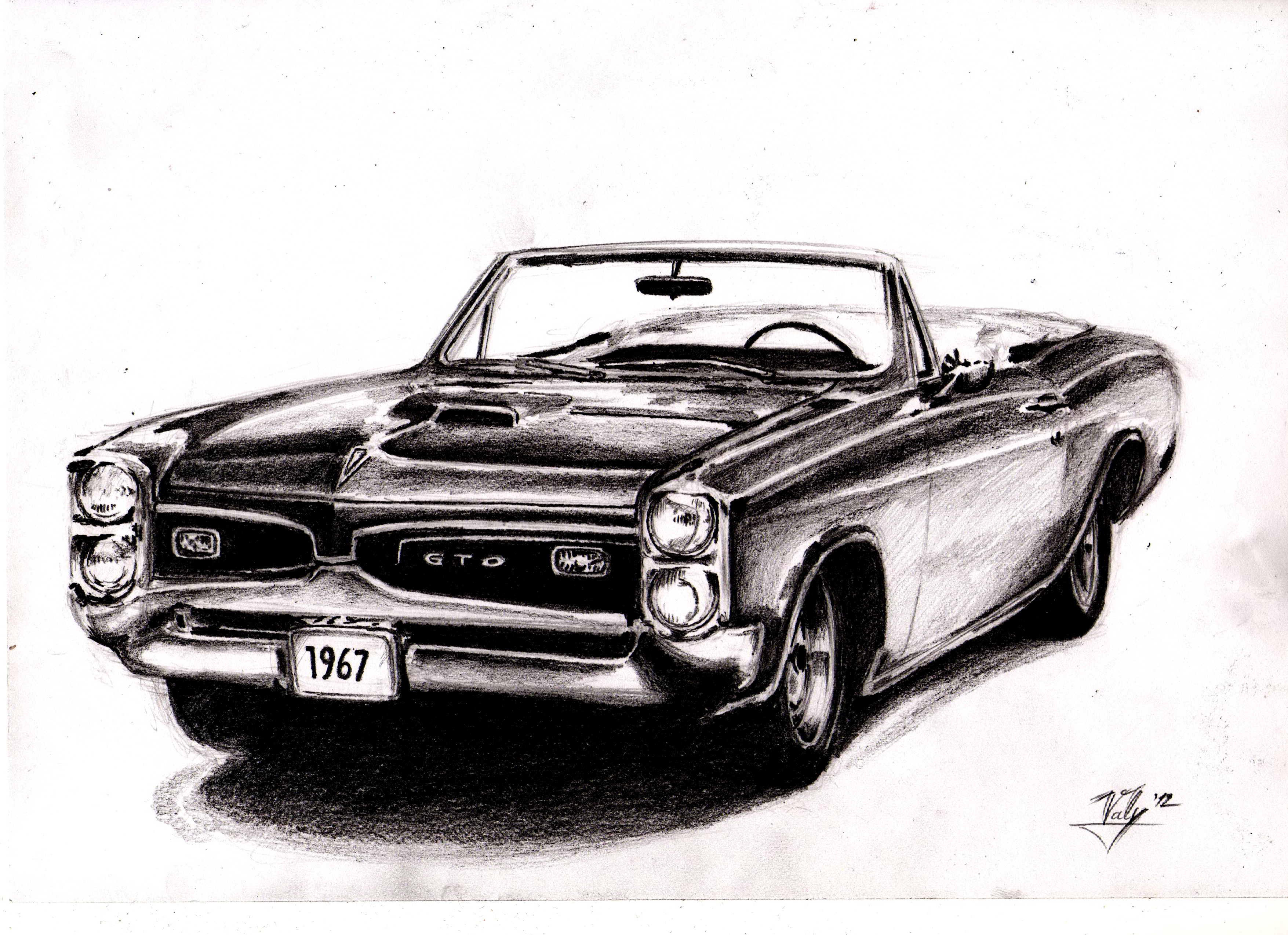 Pontiac GTO 1967 - drawing sketch