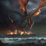 Smaug destroys Esgaroth