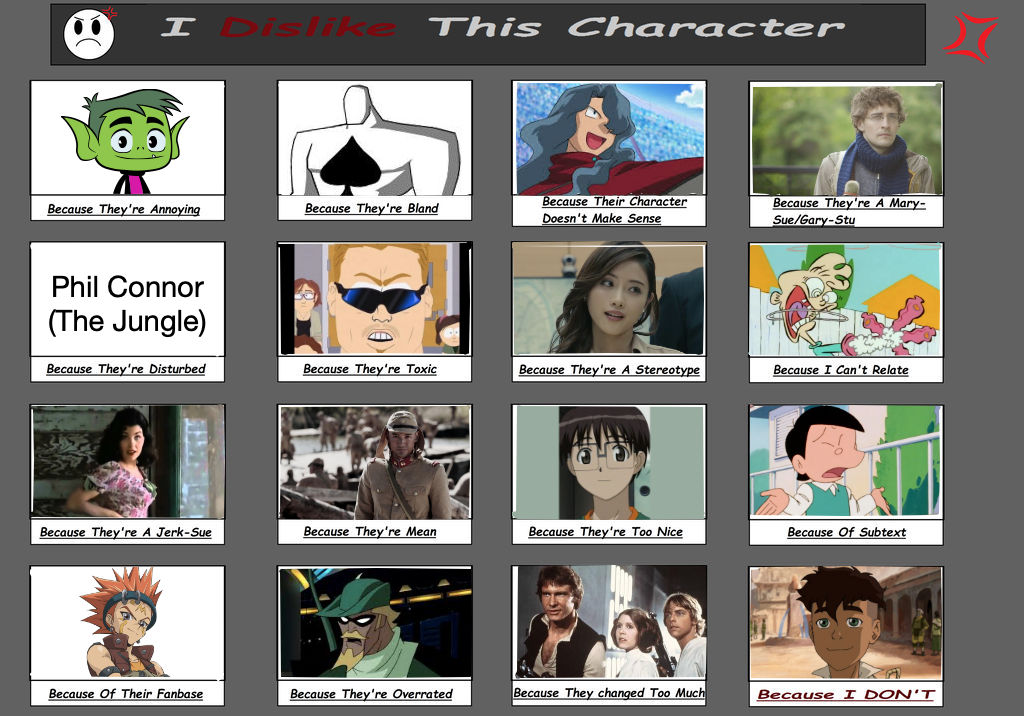 Dislight Characters Characters I Dislike by TubyanXanghue on DeviantArt