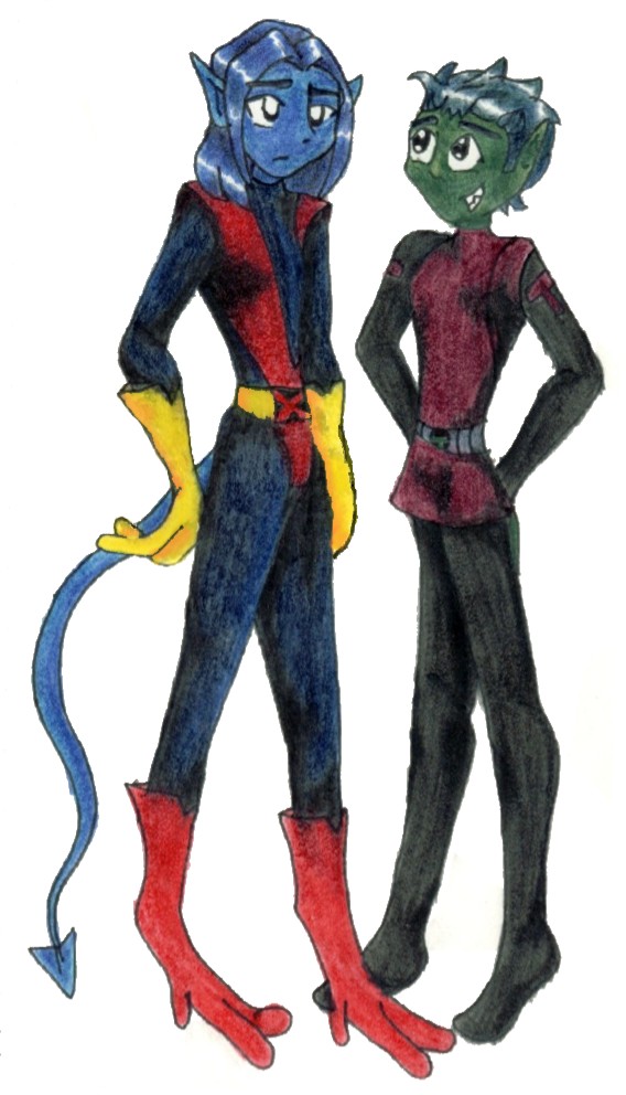 Nightcrawler and Beast Boy