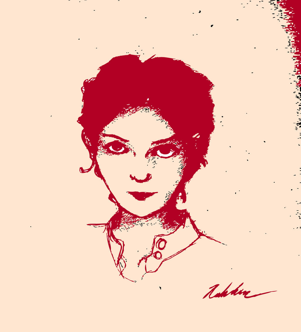 Audrey Tautou in Red Ink by drawing-wannabe