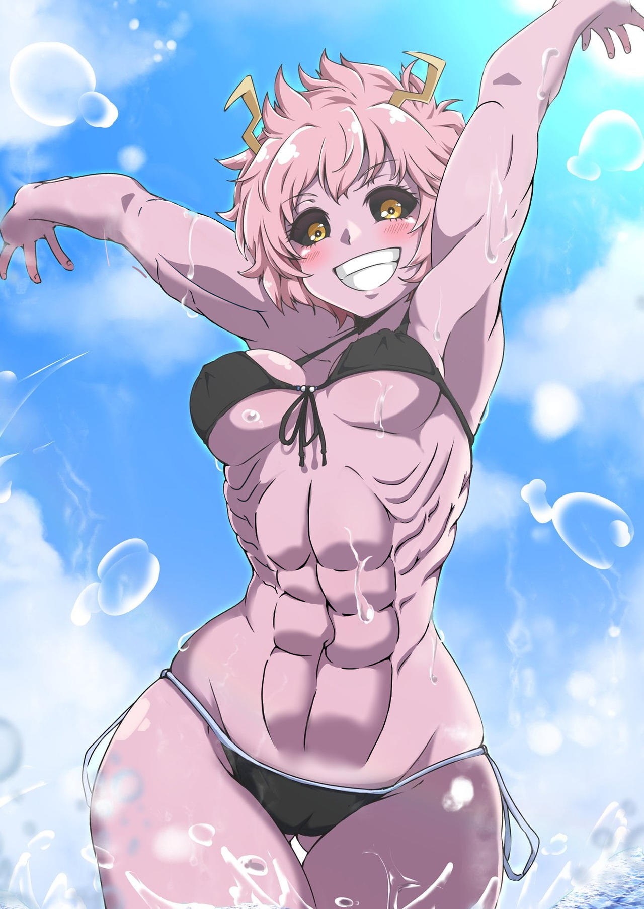 Mina Ashido muscle edit by kspd1 on DeviantArt