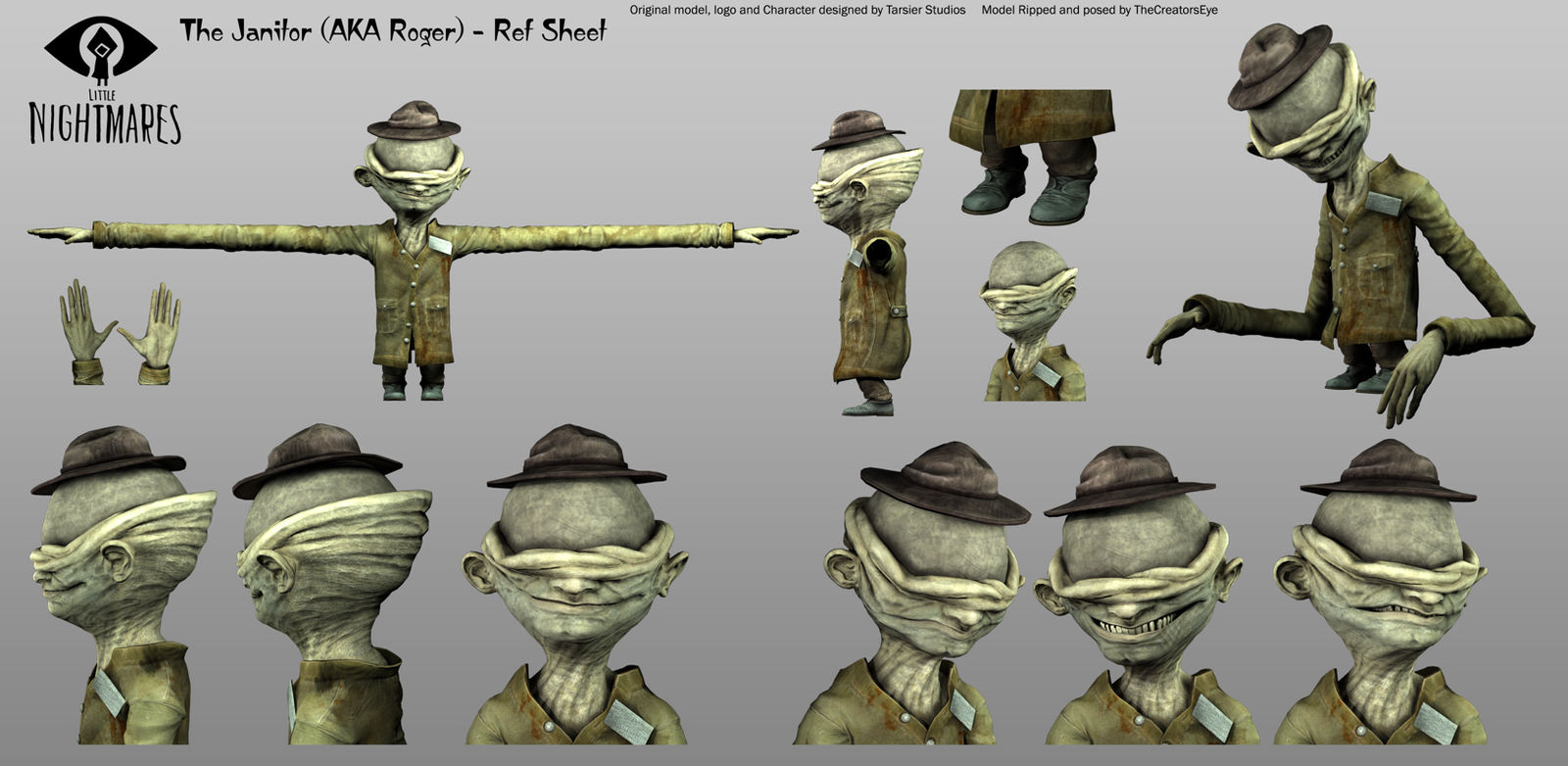 wallpapers Janitor Little Nightmares Six Face the janitor ref sheet by thecreatorseye