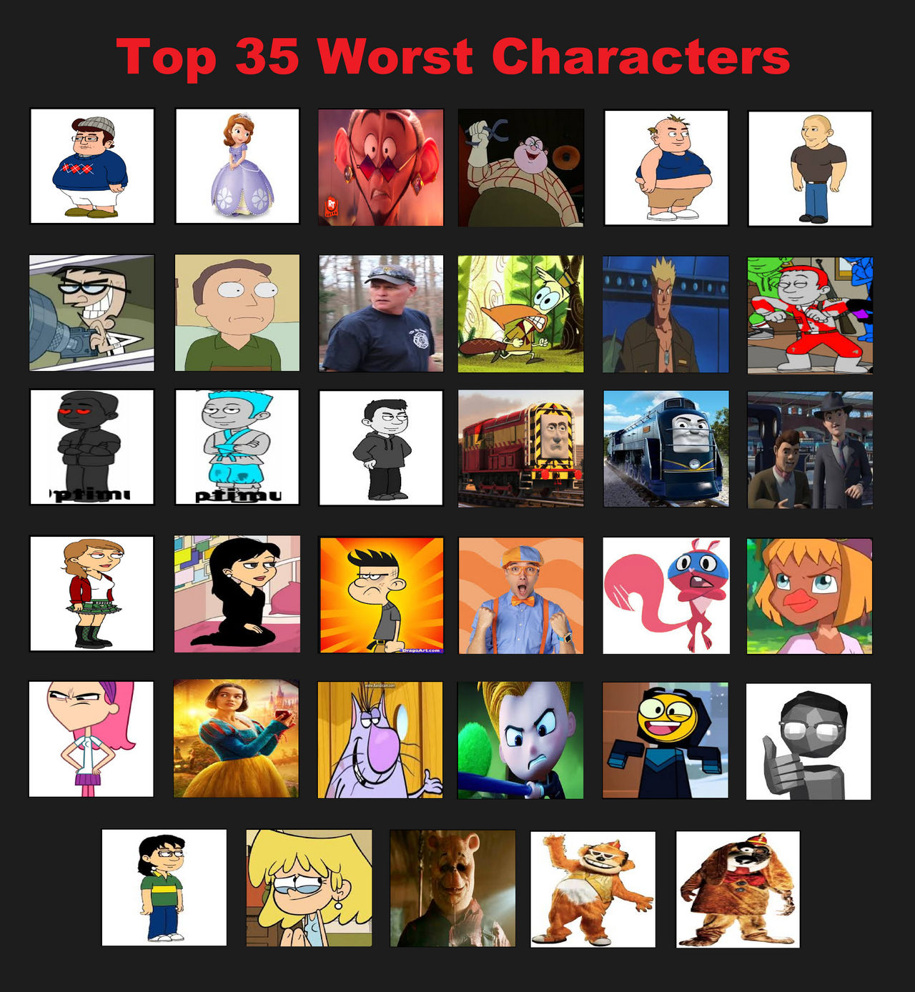 Deviantart Bad Characters My Top 35 Worst Characters Part 1 by ChristinMarnier2000 on DeviantArt