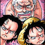 ATC Garp, Ace, and Luffy